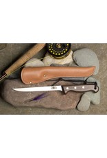 Grohmann Knives Grohmann Fillet Knife 5" Blade w/Rosewood handle & Leather sheath (RF500S)