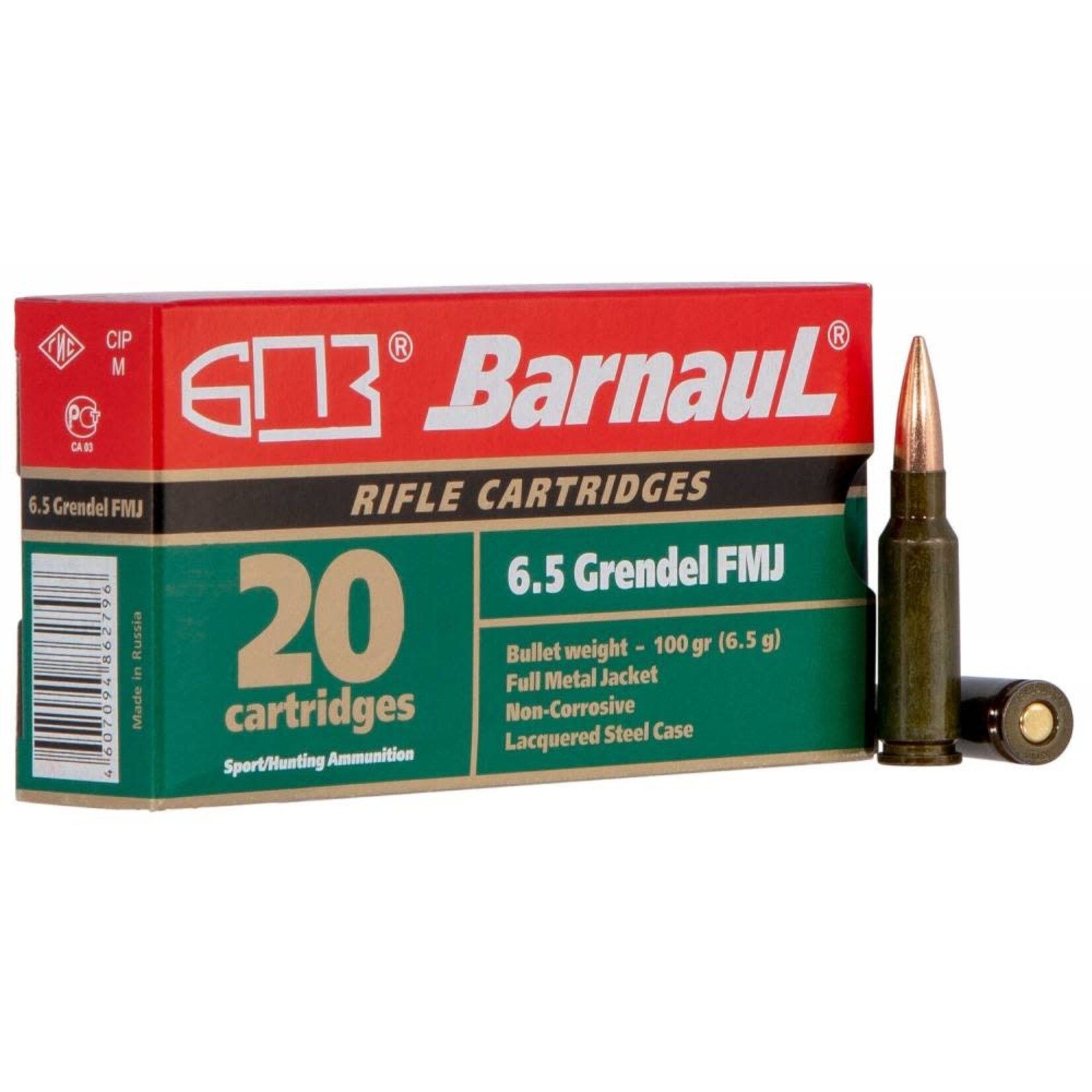 Barnaul Barnaul 6.5 Grendel 100gr FMJ (65GREN)