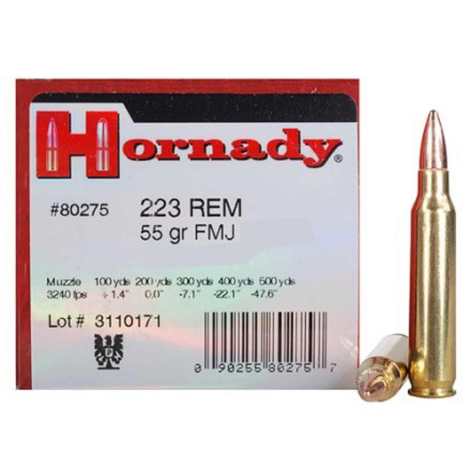 Hornady Hornady 223 Rem 55gr FMJ 50rds (80275)