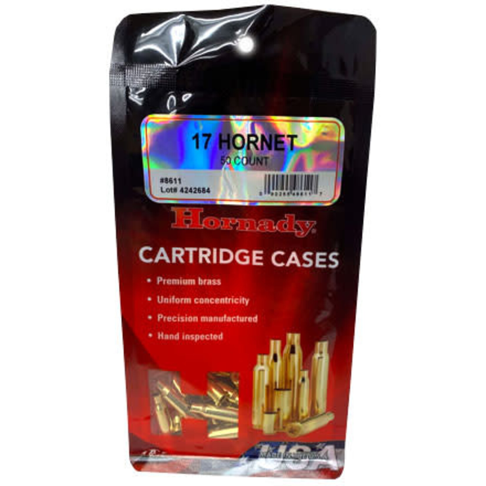 Hornady Hornady 17 Hornet Unprimed Brass 50rds. (8611)