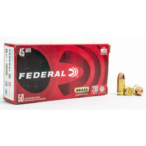 Federal 45 Auto 230gr FMJ RN, 50rnds — Eagle Firearms