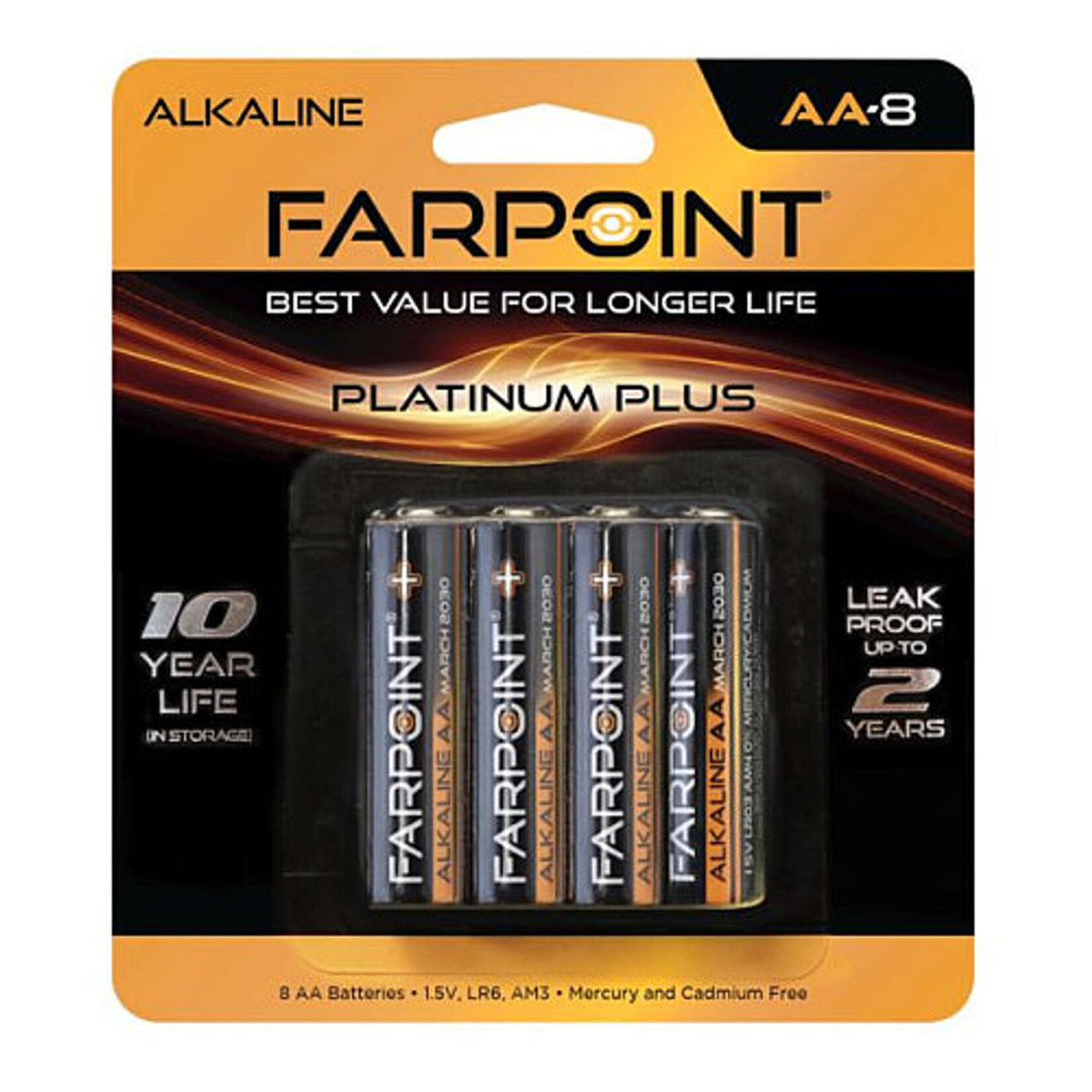 Farpoint AA Alkaline Batteries 8pk