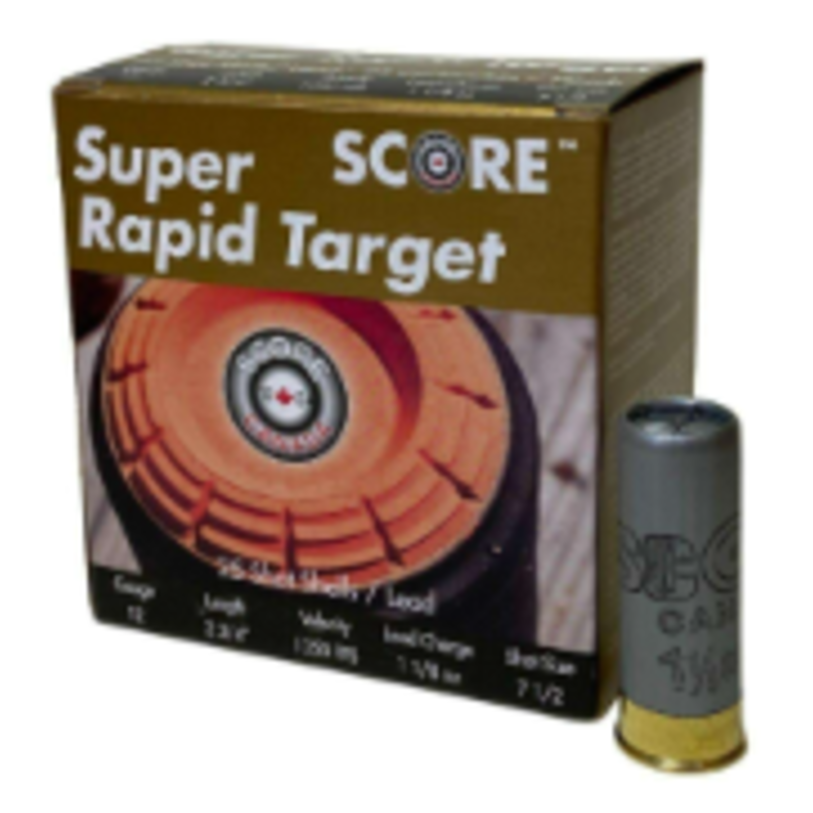 Score Score Super Rapid Target 12ga 2 3/4", 1 1/8oz #7.5 Lead
