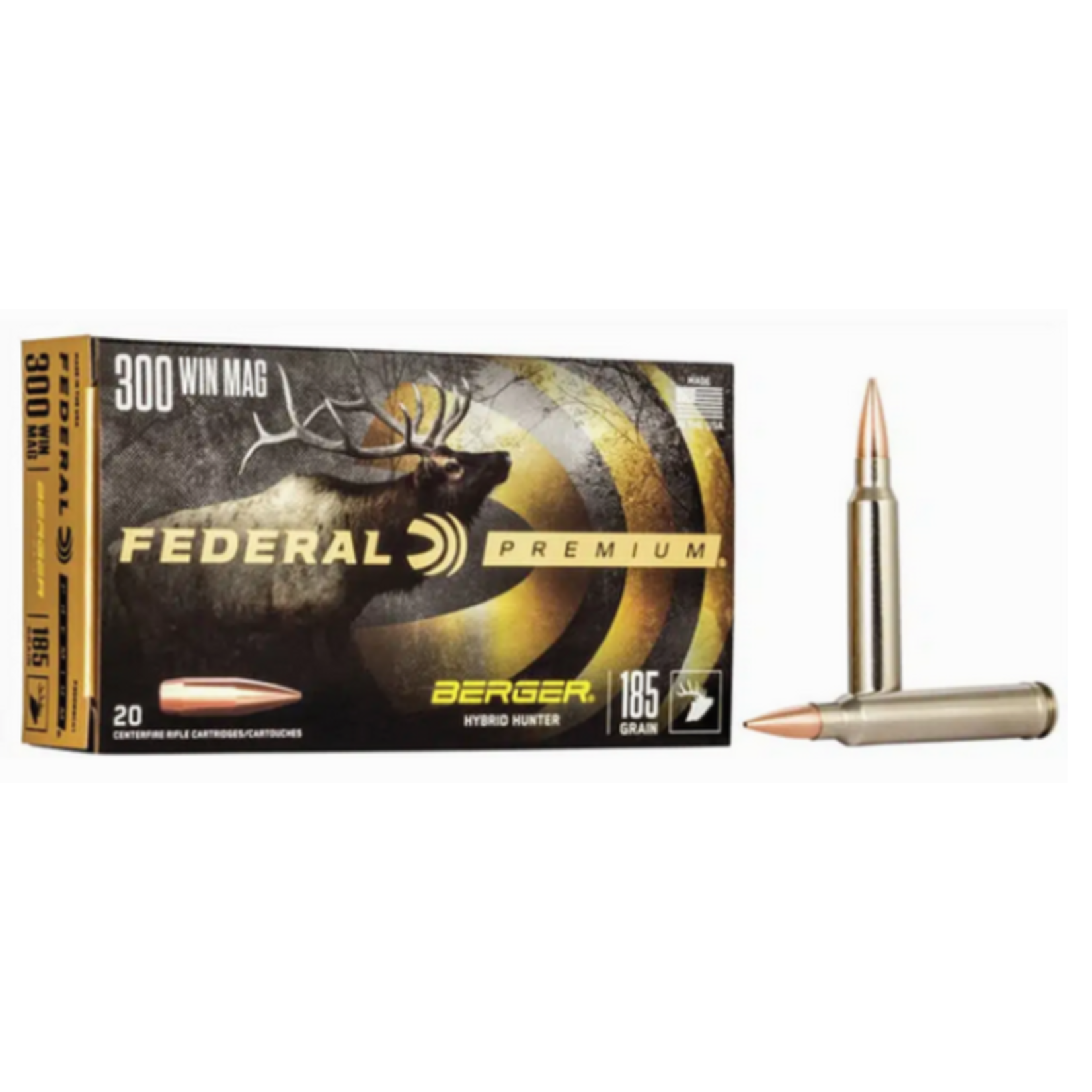 FEDERAL PREMIUM 300 WIN MAG 185GR BERGER HYBRID HUNTER AMMO (P300WBCH1)