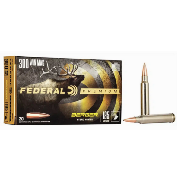 FEDERAL PREMIUM 300 WIN MAG 185GR BERGER HYBRID HUNTER AMMO (P300WBCH1) — Eagle Firearms