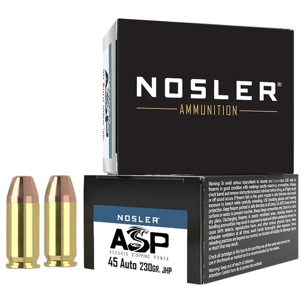 Nosler ASP 45 ACP 230gr JHP 20rds (51277) — Eagle Firearms