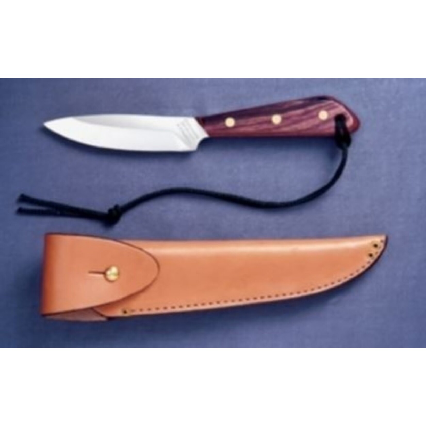 Grohmann Knives Grohmann #3 Army Flat Grind Knife w/RSWD Handle & Overlap Leather Sheath (R3SFA)