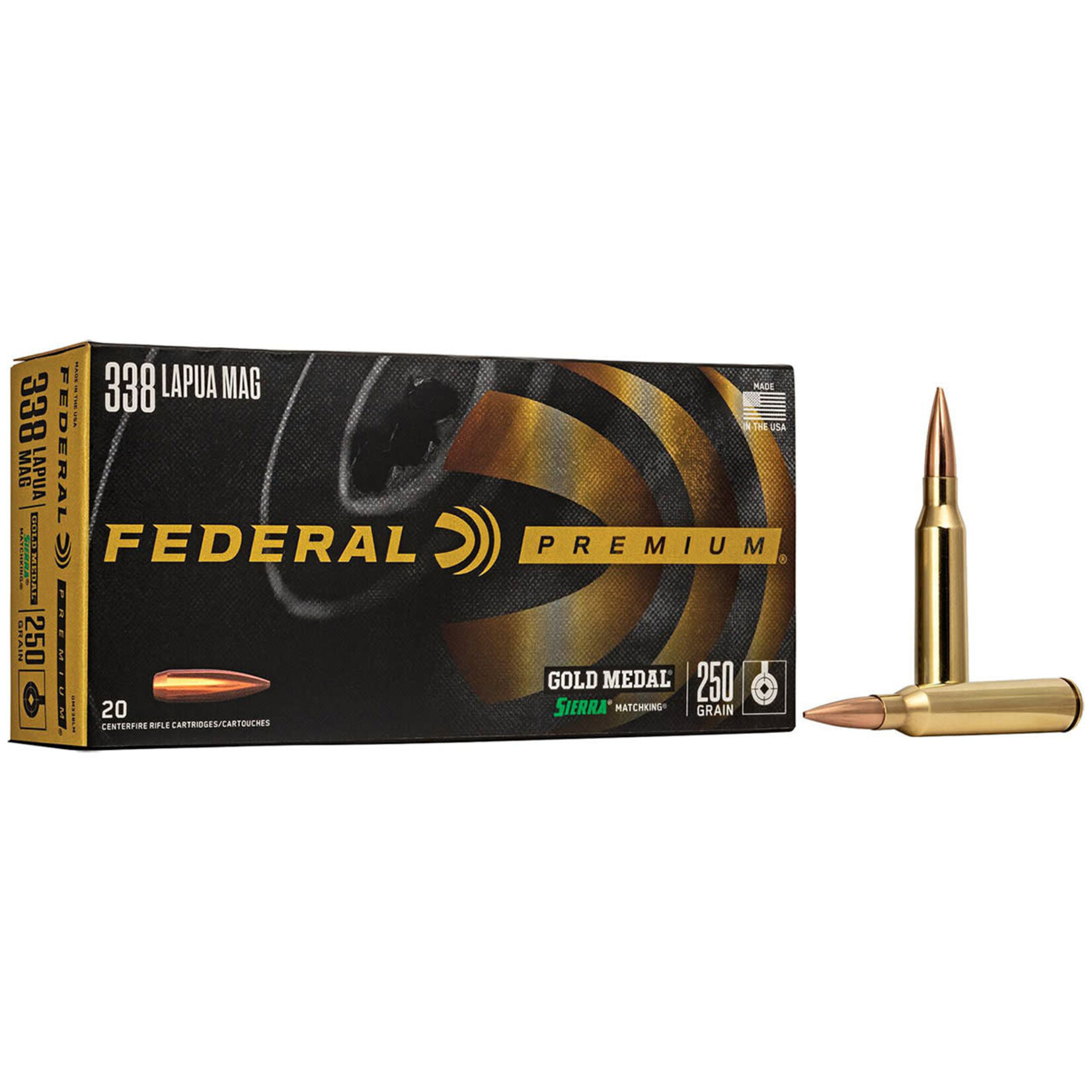 Federal Federal Premium 338 Lapua Mag 250 gr Sierra MatchKing BTHP (GM338LM)