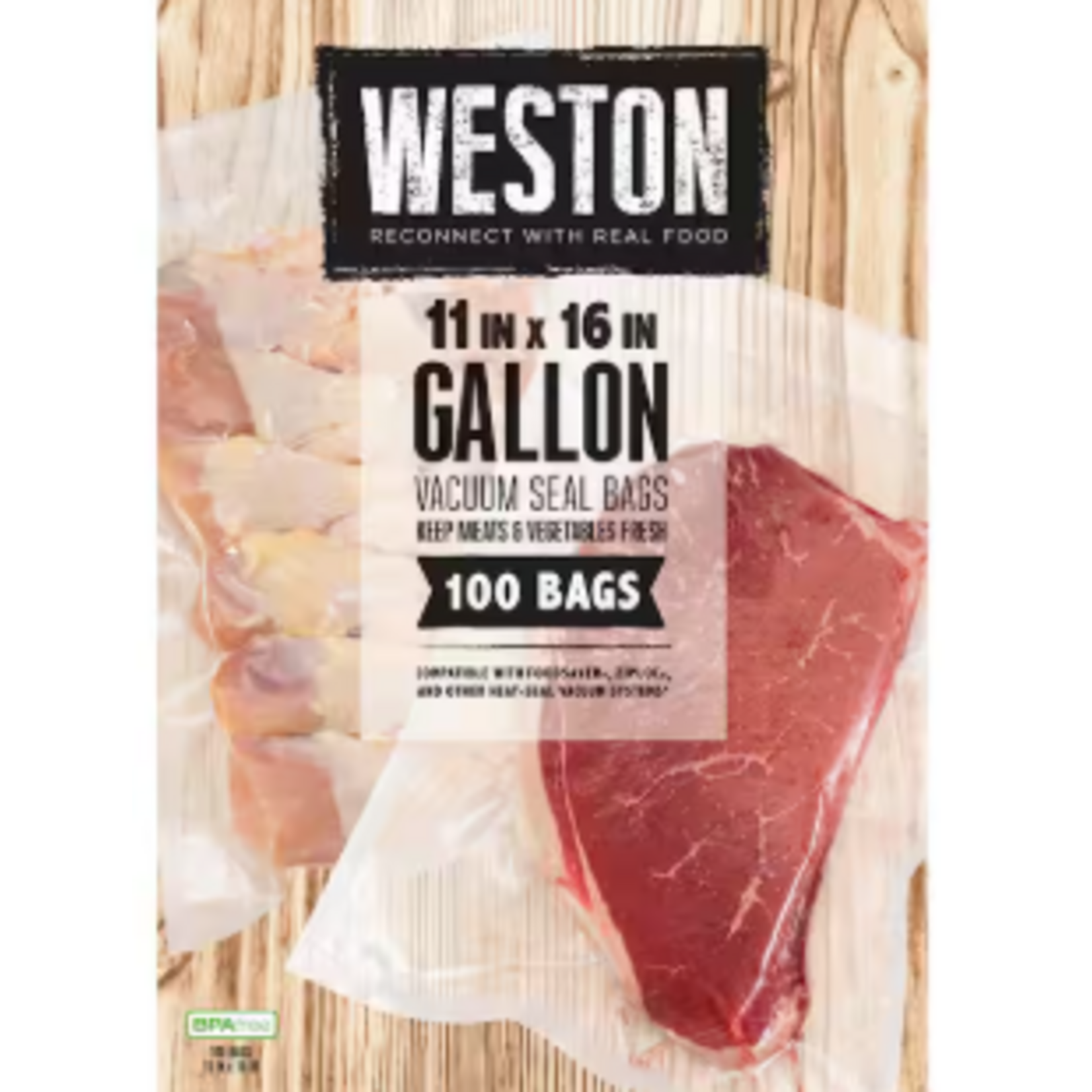 Weston Weston Vacuum Sealer Bags, 11"x16", 100ct. (30-0102-W)