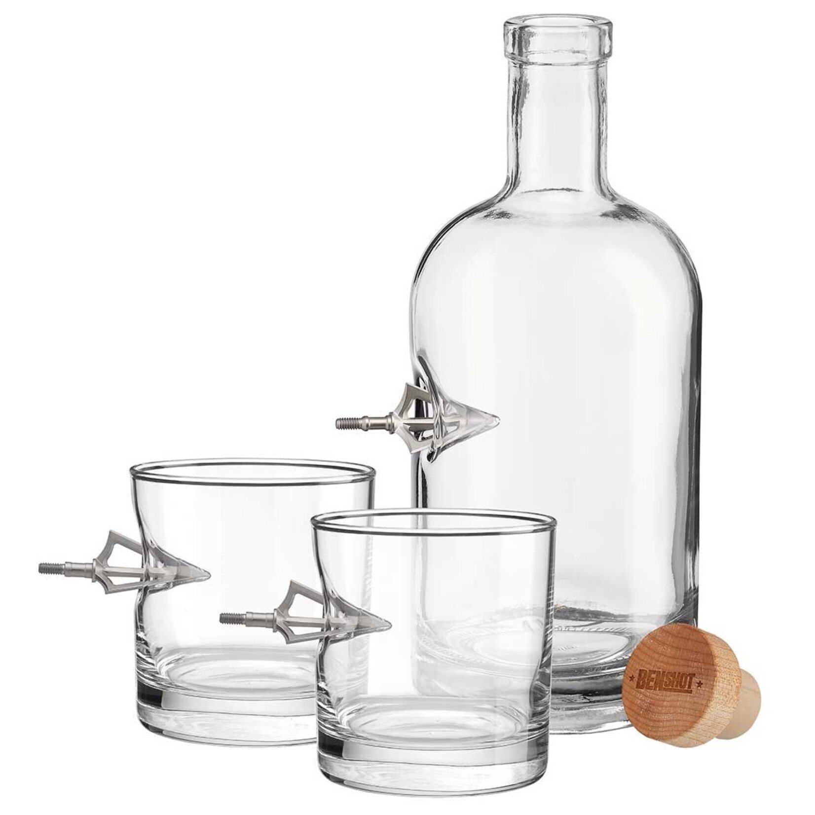 BenShot Broadhead 26oz Decanter Set w/ 2 11oz Rocks Glasses