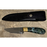 CS Skaar Knives Green and Blue Maple /Brass (25-12-4)