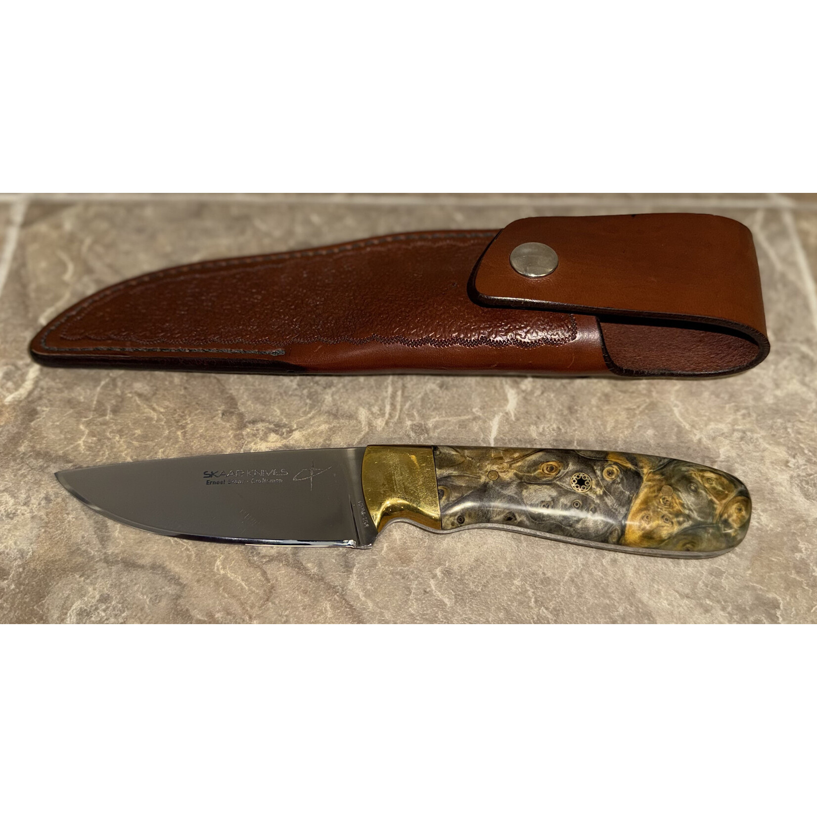 CS Skaar Knives Buckeye/ Mosaic Brass (25-12-6)