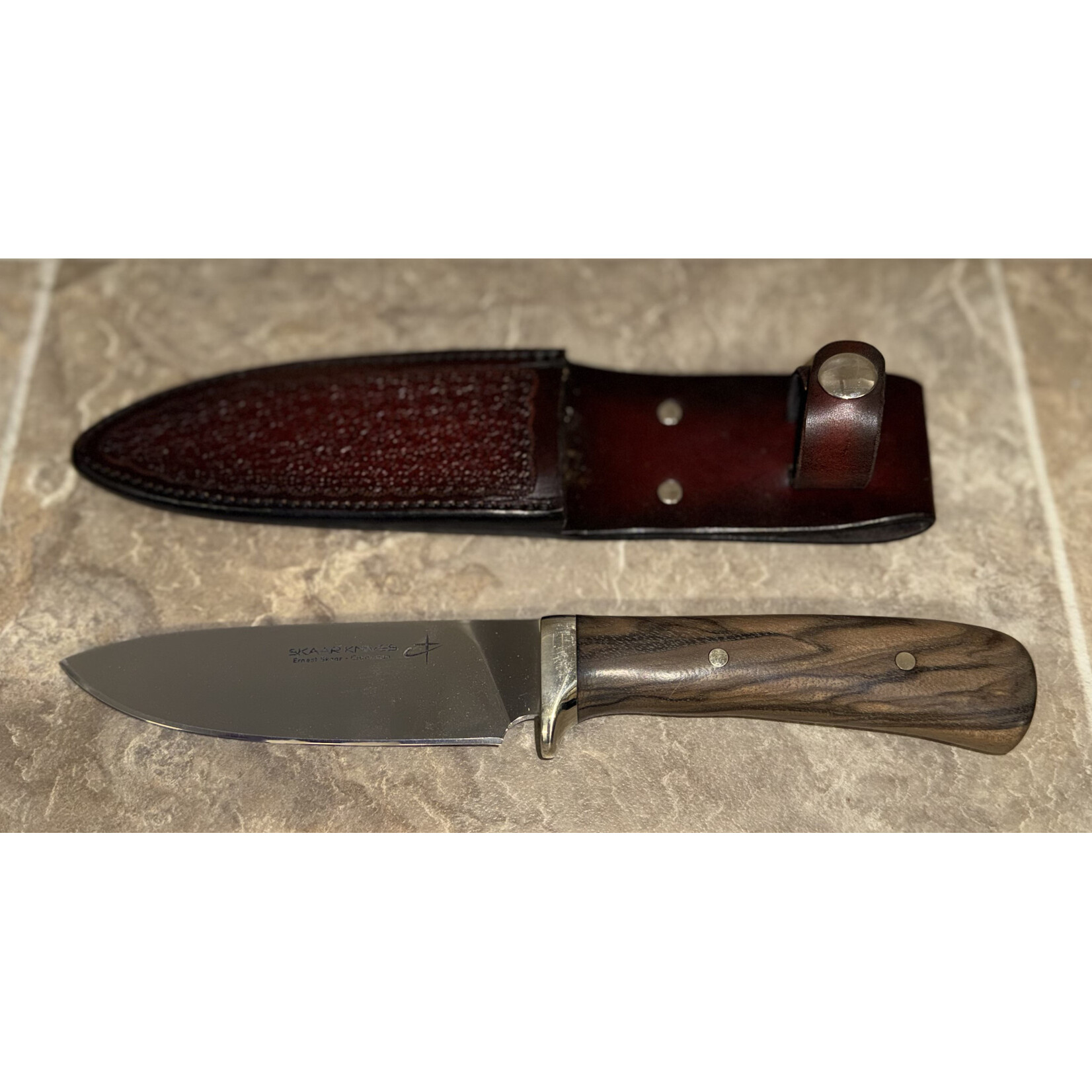 CS Skaar Knives Bocote/Nickel Hidden Tang (25-12-8)