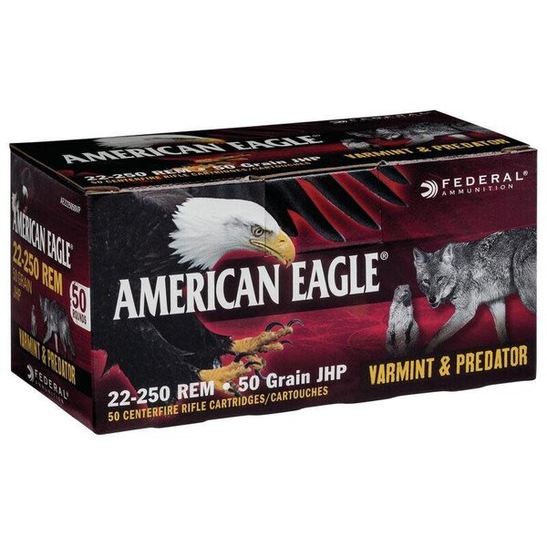 American Eagle 22-250 Rem 50gr JHP Varmint & Predator 50ct. — Eagle Firearms