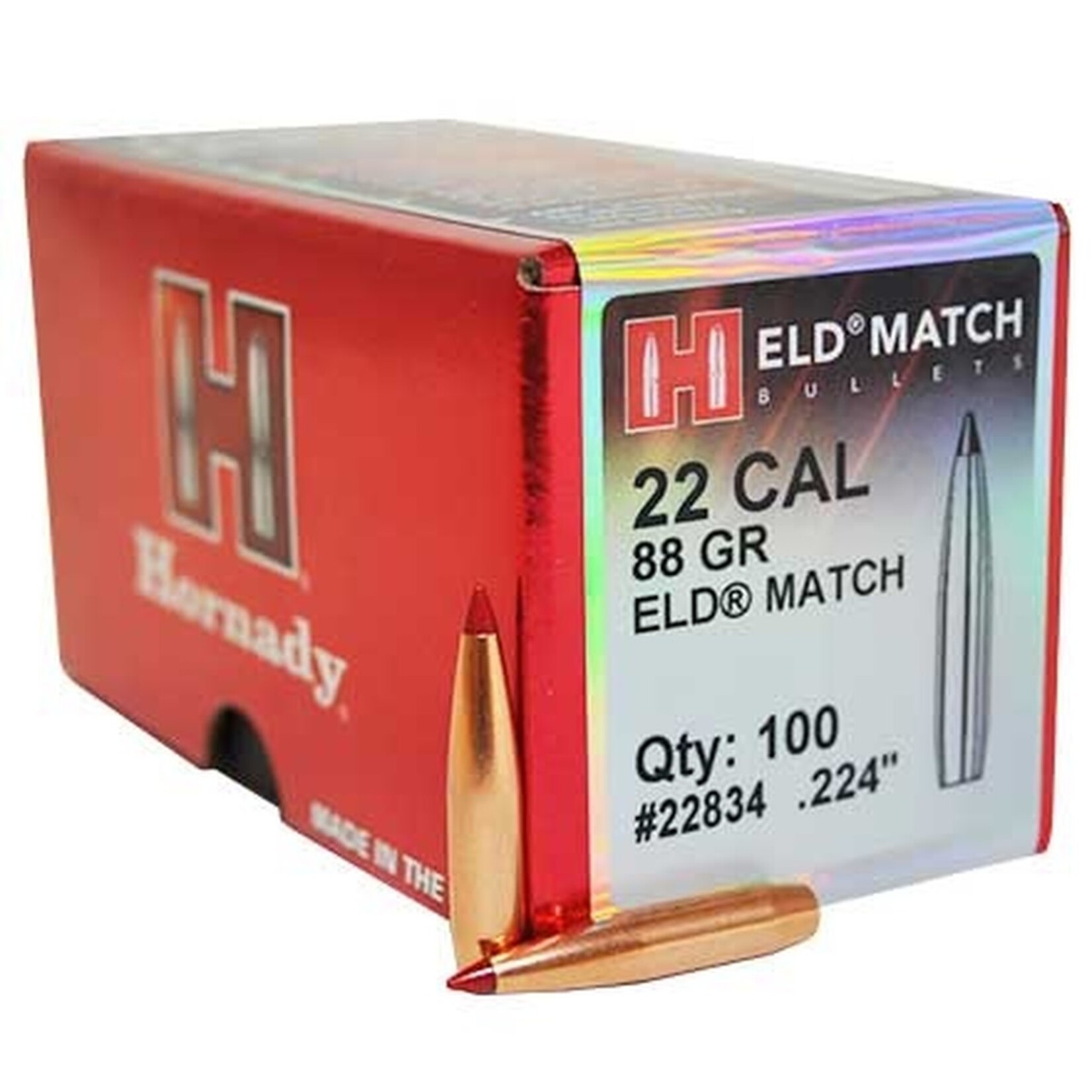 Hornady Hornady .224 dia. 22 Cal 88gr ELD Match 100ct (22834)