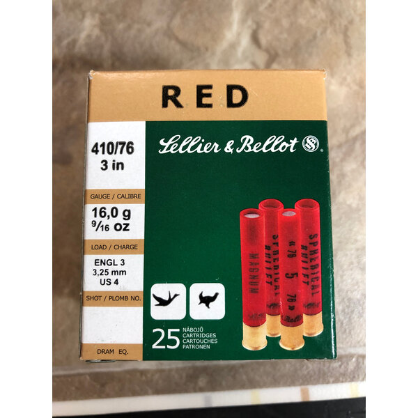 Sellier & Bellot Red 410ga 3" 9/16oz #4 (V13636) — Eagle Firearms