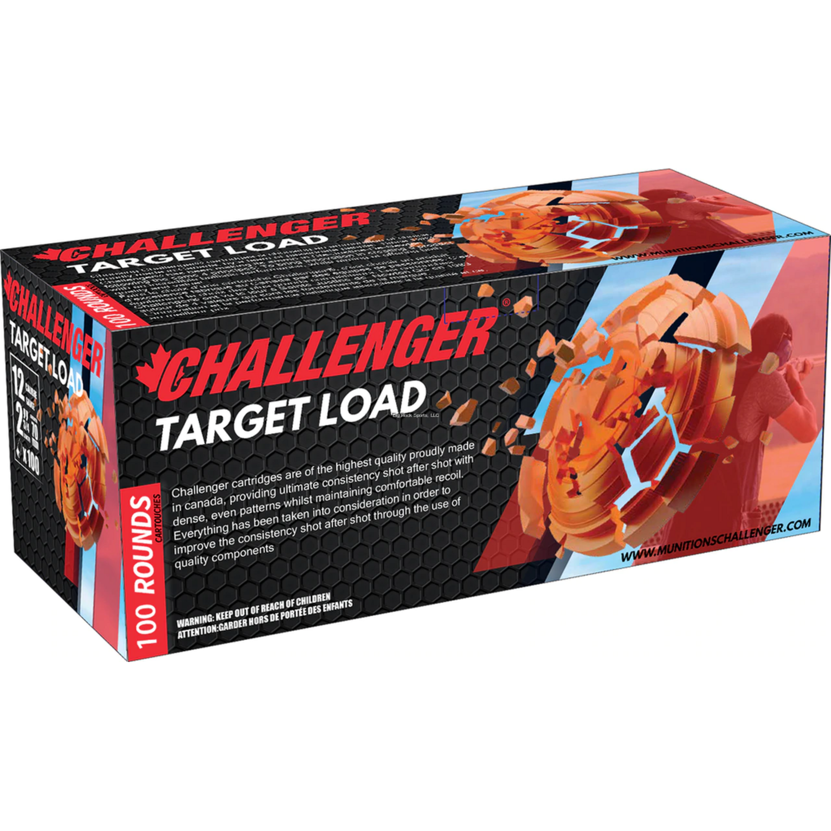 Challenger Challenger Target 12GA 2 3/4", 1 1/8oz #7.5 Lead 100rds (43017)