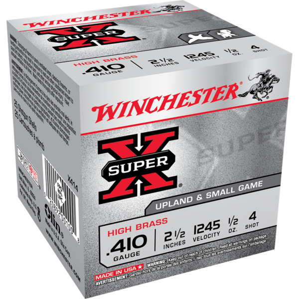 Winchester Super-X 410ga 2.5", 1/2oz #4 Lead (X414) — Eagle Firearms
