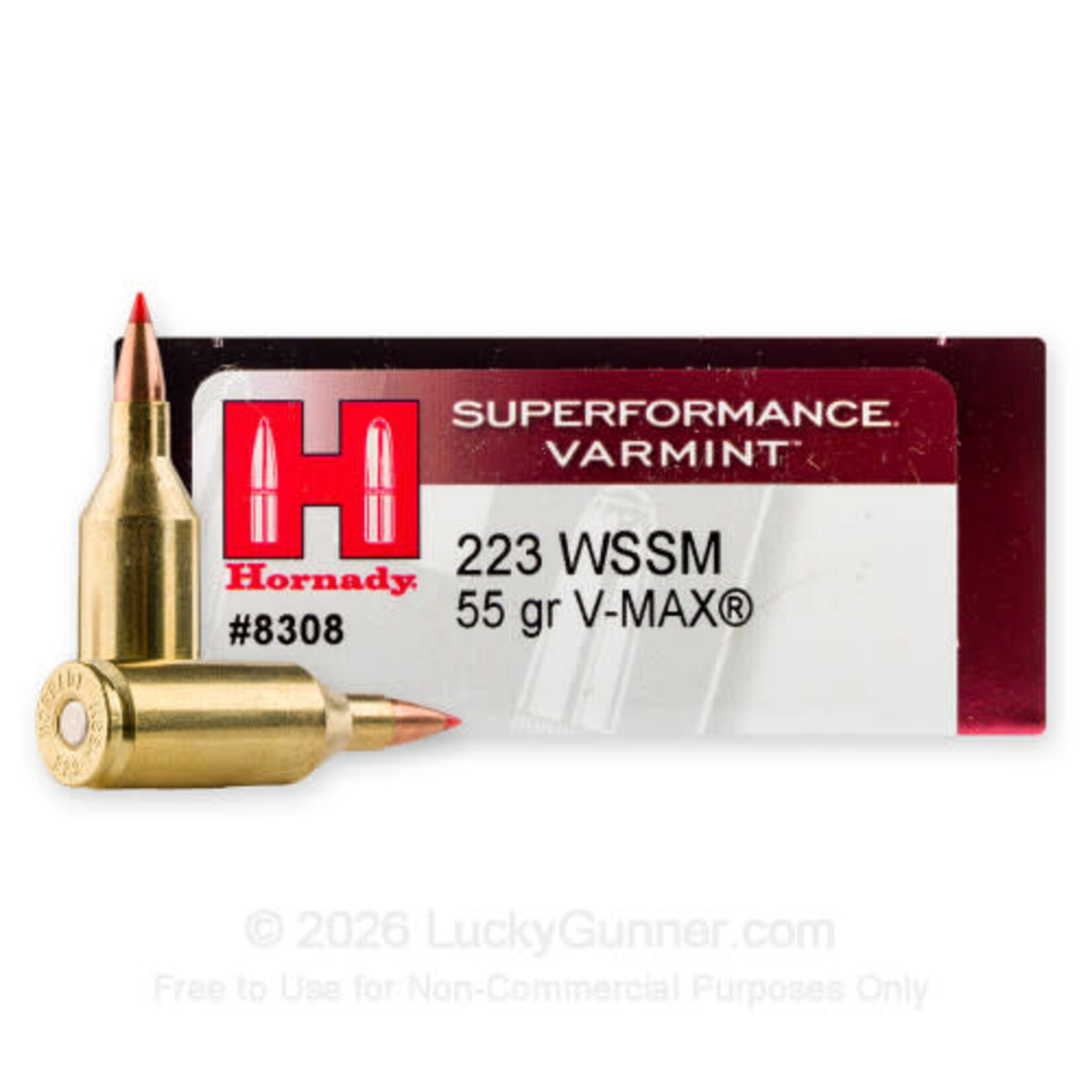 Hornady Hornady Superformance Varmint 223 WSSM 55gr V-Max (8308)
