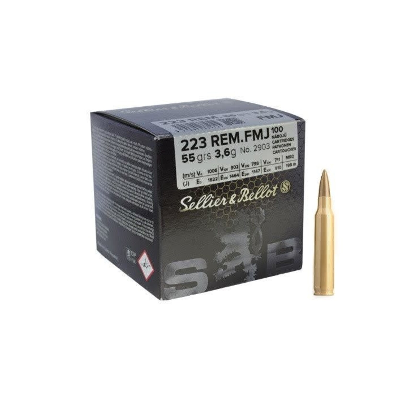 Sellier & Bellot Sellier & Bellot 223 Rem 55gr FMJ 100rds. (341870)