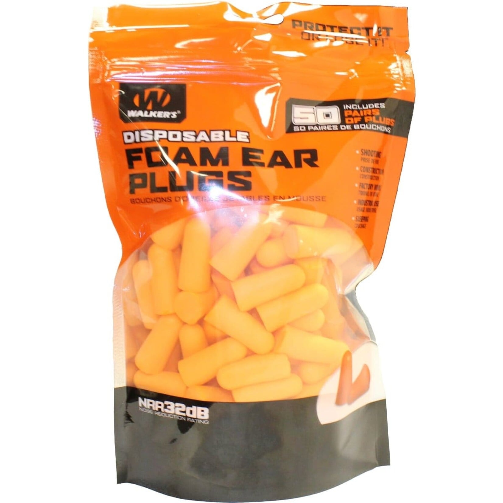 Walkers Walker's Disposable Foam Ear Plugs 50 pairs (FP50)