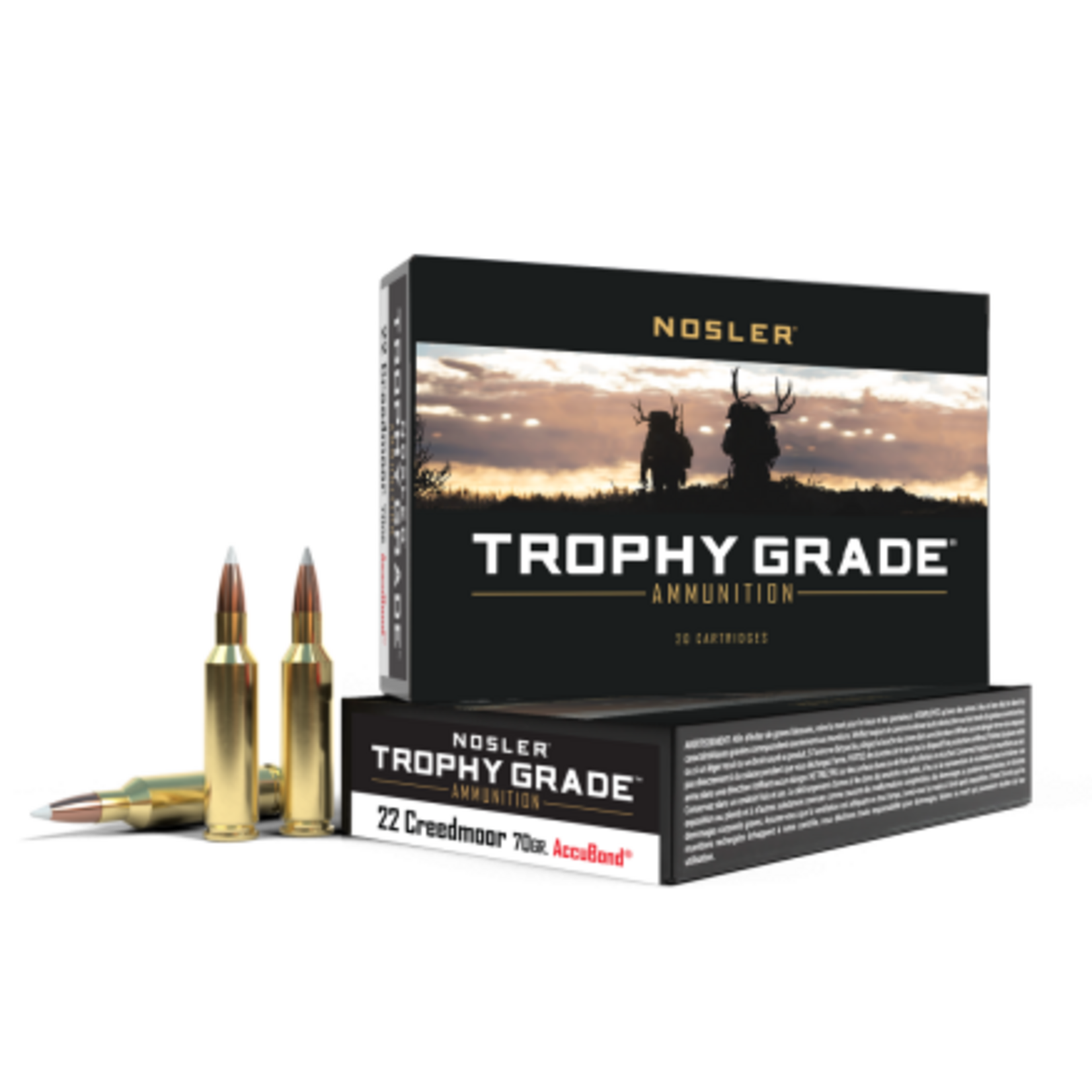 Nosler Nosler Trophy Grade 22 Creedmoor 70gr Accubond (60152)