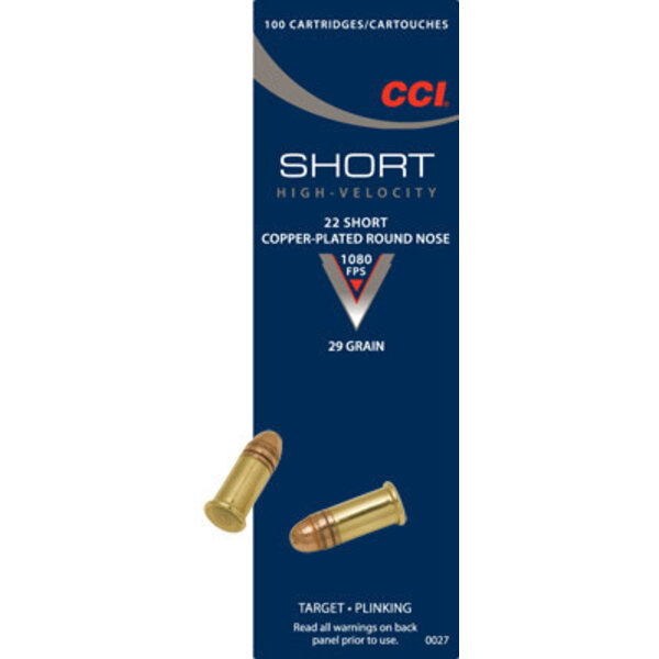 CCI 22 Short 29gr Copper RN 100rds (0027) — Eagle Firearms