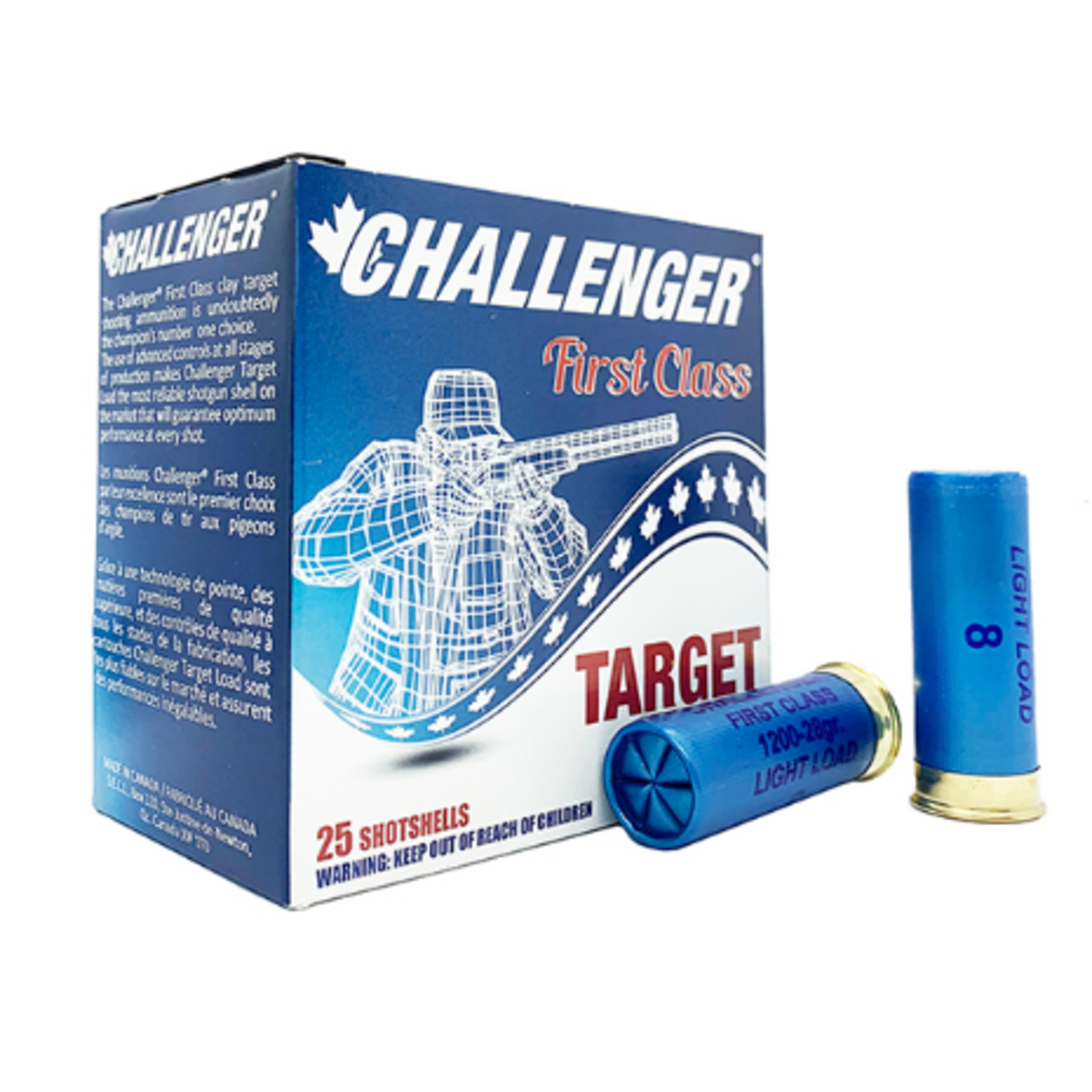 Challenger Challenger 12ga 2.75", 1 1/8oz, 3dr, #8 Target Load, 100rnd