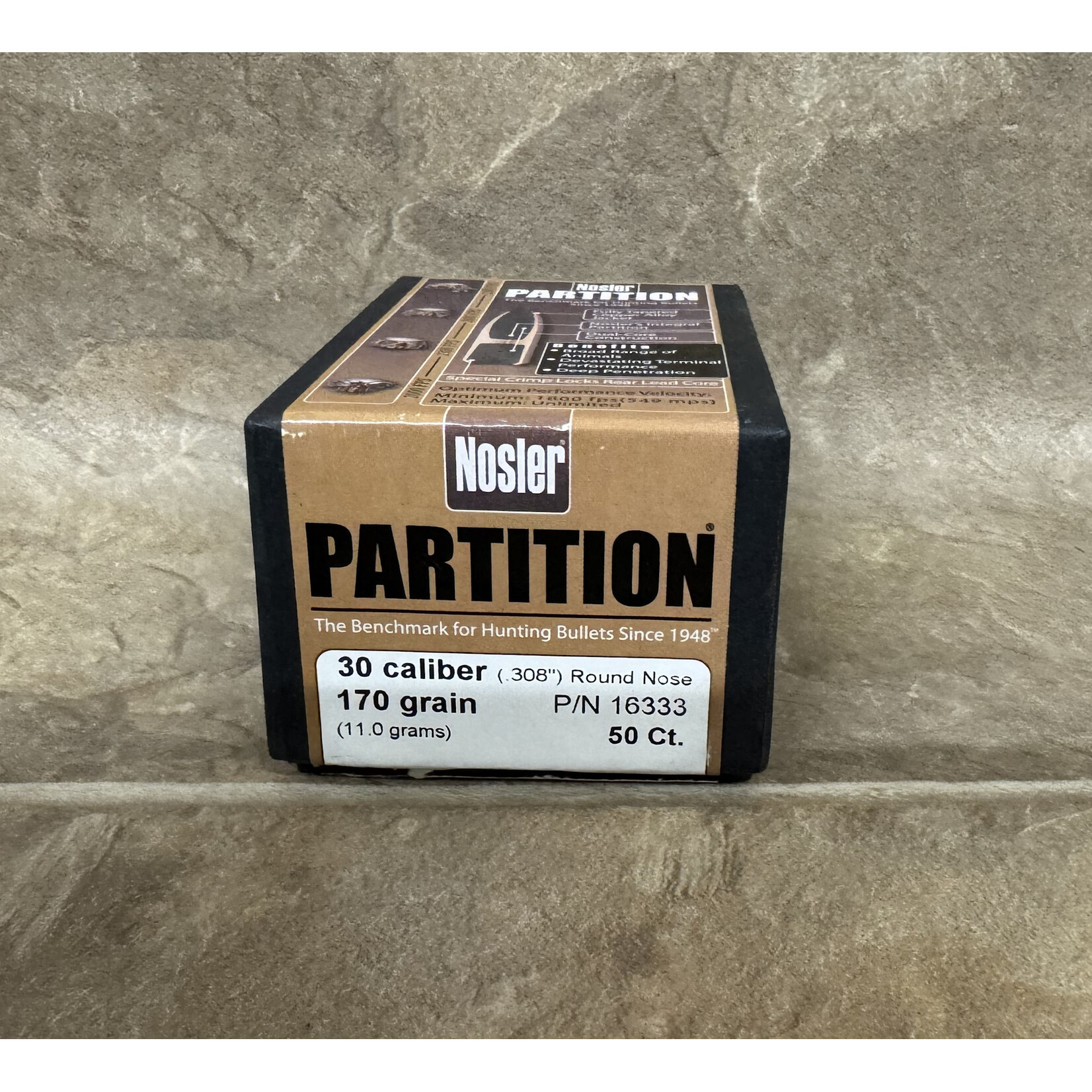 Nosler Open Box Nosler .308 dia. 30Cal 170gr RN Partition 50ct. (OB16333)