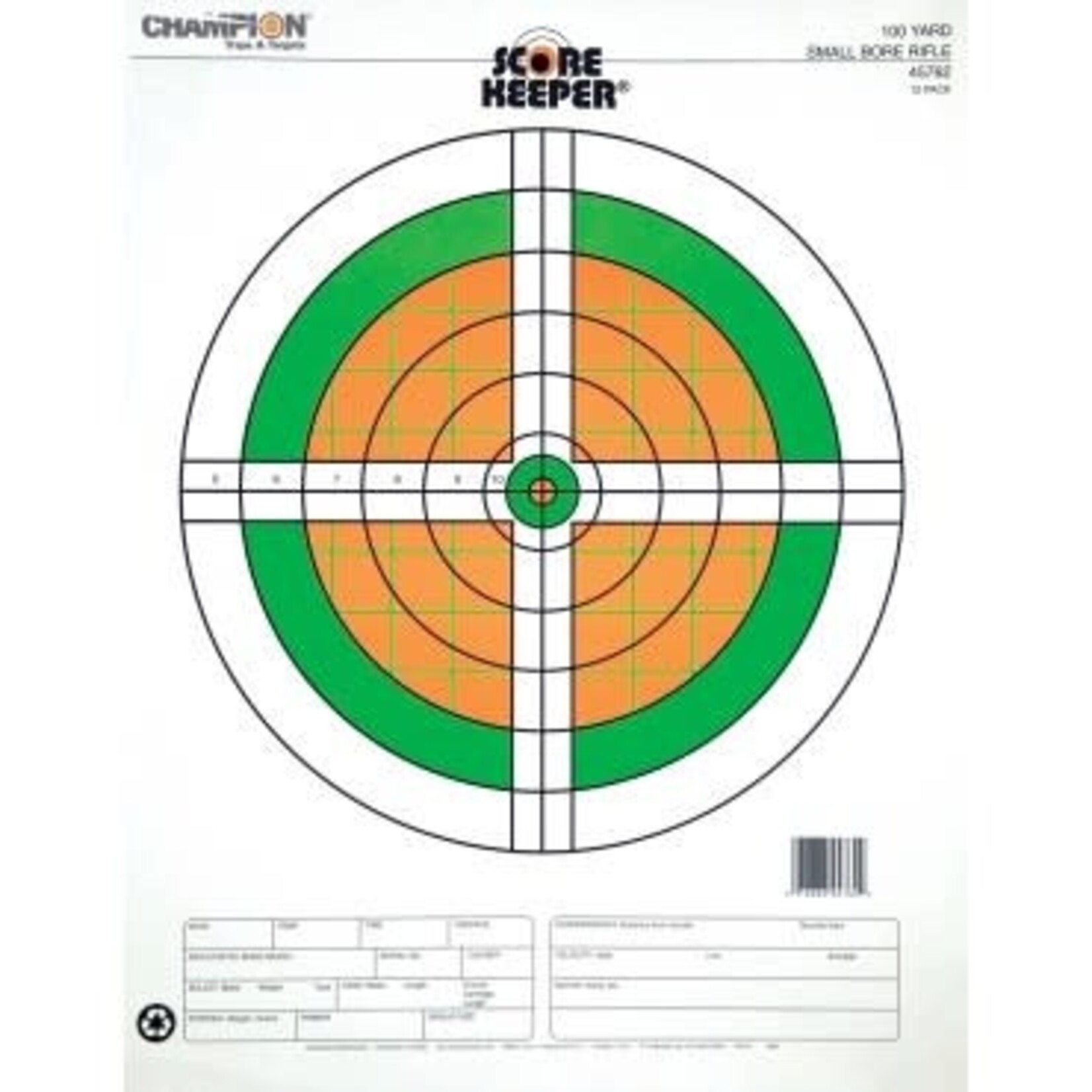 Champion Champion Score Keeper 100yd Small Bore Rifle Target 12pk (45762)