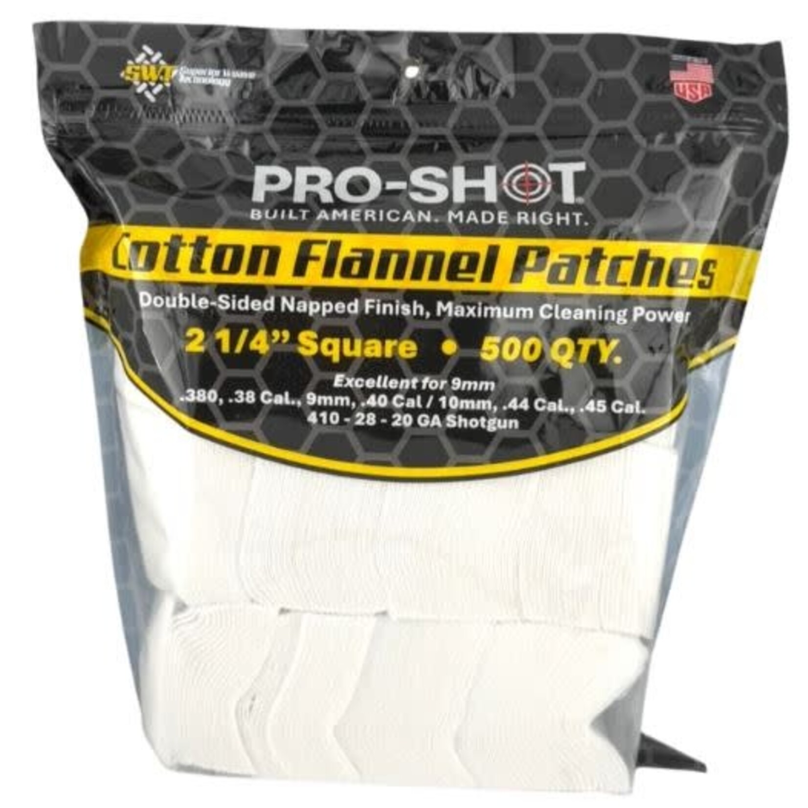 Pro-Shot Pro-Shot .38-.45 cal 2 1/4" Square Cleaning Patches 500ct.