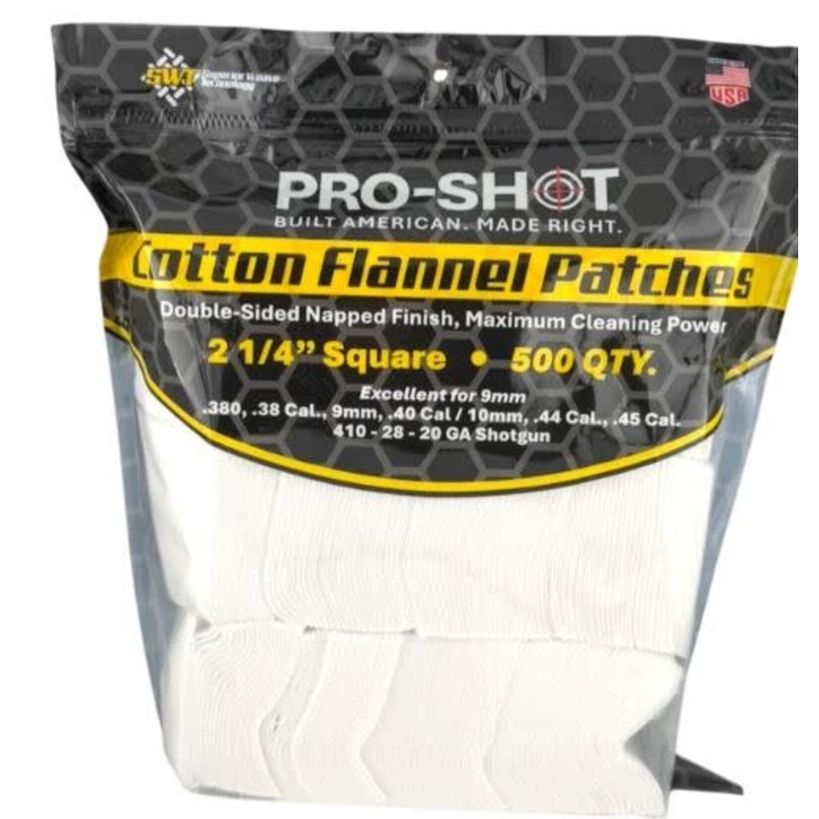 Pro-Shot Pro-Shot .38-.45 cal 2 1/4" Square Cleaning Patches 250ct.