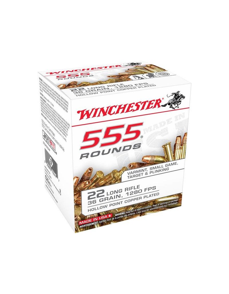Winchester Winchester 22LR 36gr Copperplated HP 555rds (22LR555HP)