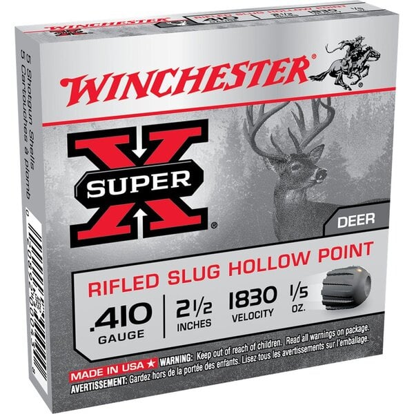 Winchester 410GA 2 1/2" 1/5oz Rifled HP Slugs 5rd box (X41RS5) — Eagle Firearms