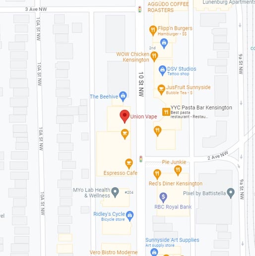 Union Vape Kensington Map