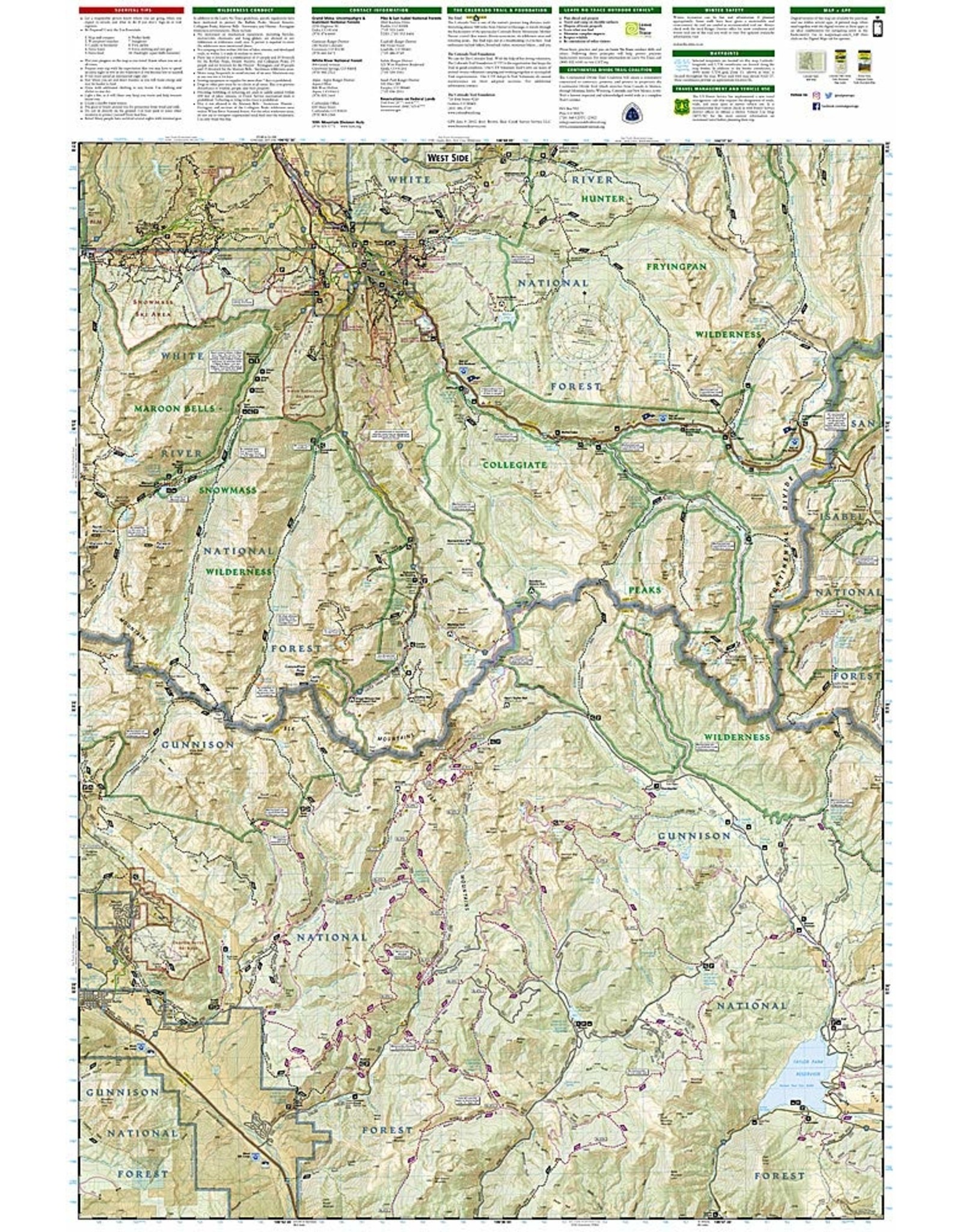 Collegiate Peaks Wilderness Area (National Geographic Trails Illustrated Map, 148) Map – Folded Map