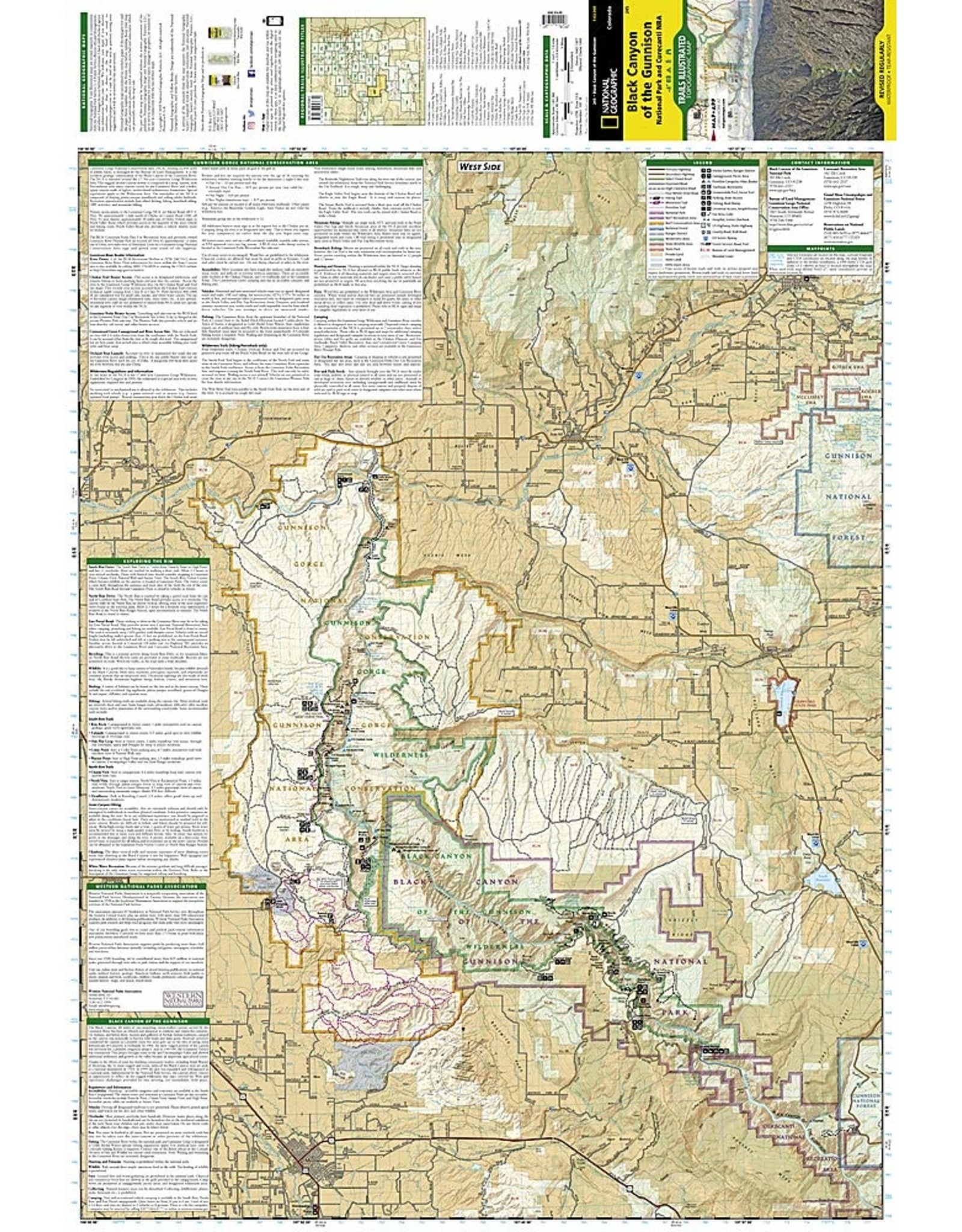 National Geographic Trails Illustrated Map, 245 Black Canyon of the Gunnison Map – Folded Map