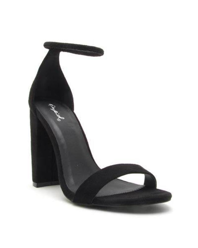 black suede block heels