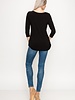 Top Destinations Black 3/4 Sleeve Top Size Small