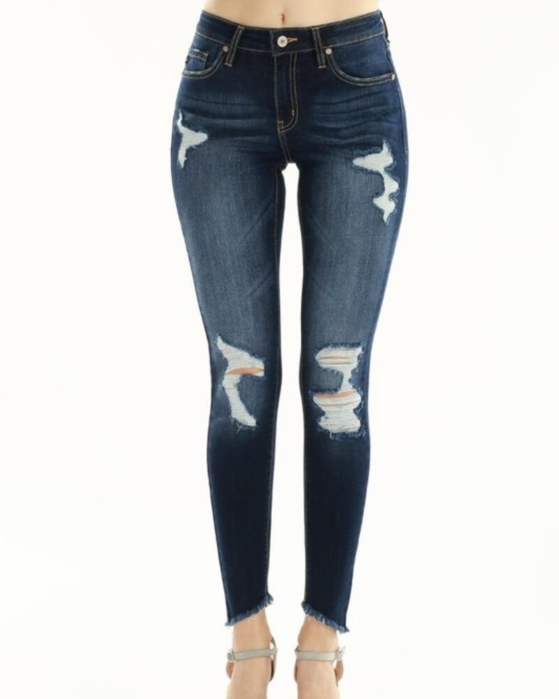 KanCan Mid Rise Super Skinny Jeans Lightly Distressed