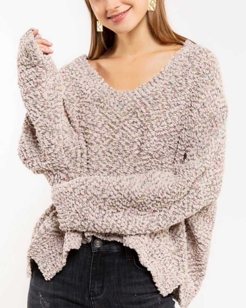 popcorn sweater pullover