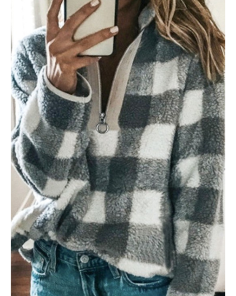 fluffy quarter zip pullover