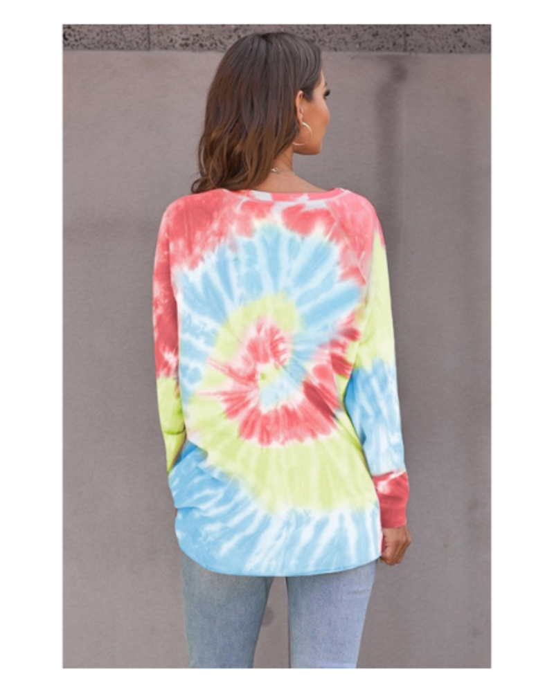Oversized Long Sleeve Tie Dye Top 