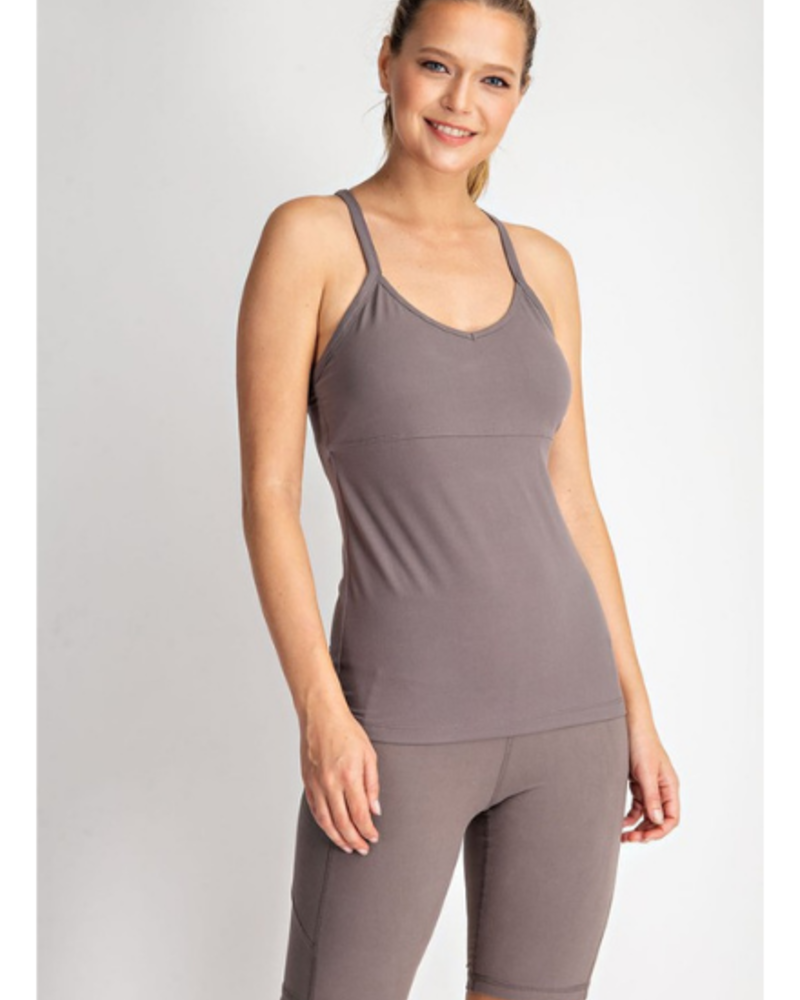 Knittrend Cut Out Racerback Tank w/Removable Padding
