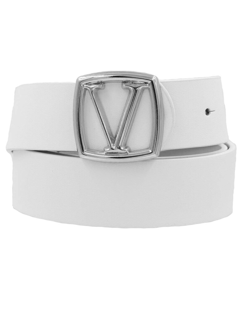 ARTBOX V Buckle Faux Leather Belt