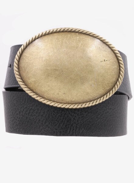 ARTBOX Metal Rope Trimmed Simple Oval Buckle Belt