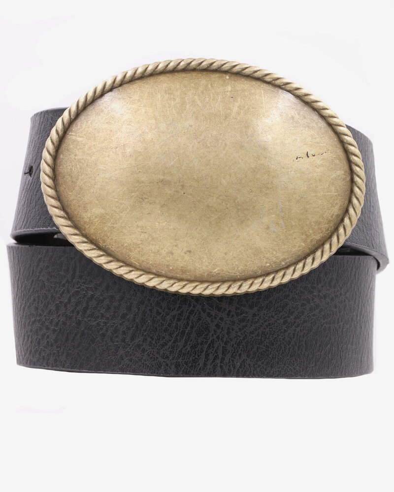 ARTBOX Metal Rope Trimmed Simple Oval Buckle Belt
