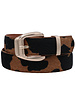 ARTBOX Faux Leather Squared U Buckle Cow Print Belt