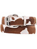 ARTBOX Faux Leather Squared U Buckle Cow Print Belt