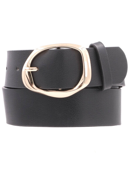 ARTBOX Faux Leather Oval Organic Textured Buckle Belt